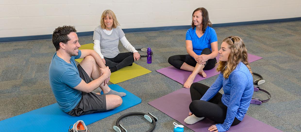 Employees in an exercise class